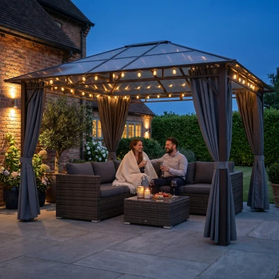 Gazebo 365L x 300W x 274H cm Dark Grey