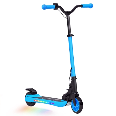SPORTNOW Patinete Eléctrico Plegable de +6 Años Motor 120 W Autonomía 6 KM MAX 10 KM/H Ruedas de 5" - 5,5" Altura Ajustable Azul
