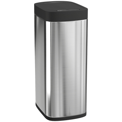 HOMCOM Automatischer Küchenmülleimer 50 L, Mülleimer mit Bewegungssensor, batteriebetrieben, 26,5x35,5x68cm, Silber