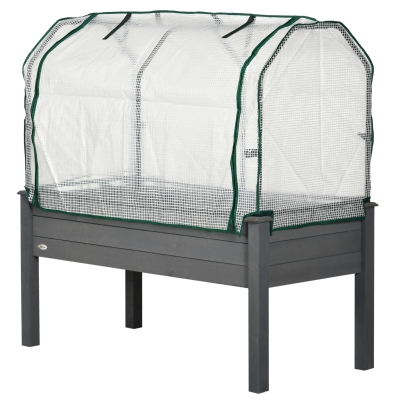 Outsunny Letto per Orto con Serra da Giardino Grigio Scuro