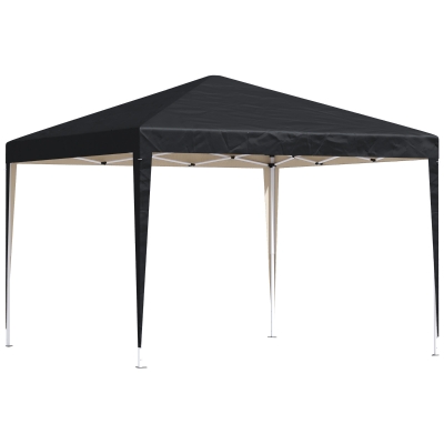 Outsunny Pavillon, 2,95 x 2,95 m Pop-Up-Faltpavillon, Gartenpavillon, Partyzelt, UV-Schutz, Stahl+Oxfordstoff, Schwarz