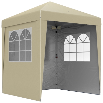 Outsunny Barnum Pliant Beige UV30+ 3 Parois Réglable