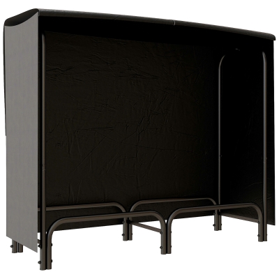 Outsunny Brandhoutrek, 0,33 m³, met Draagtas & Hoes, Metalen frame, tot 150 kg, 120 x 36 x 99 cm, Zwart