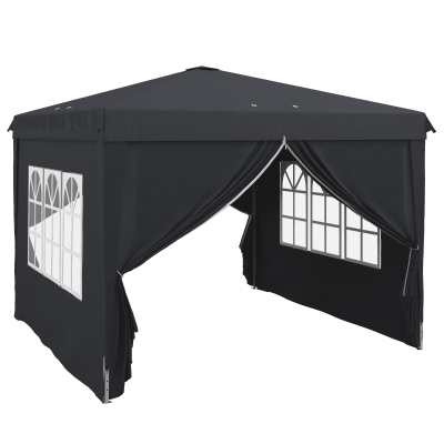 Outsunny Gazebo 3x3 per 6-9 Persone ad Altezza Regolabile Grigio