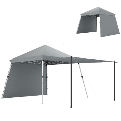 Outsunny Tente Pliable 3x3m Gris Clair avec Auvents et Sac