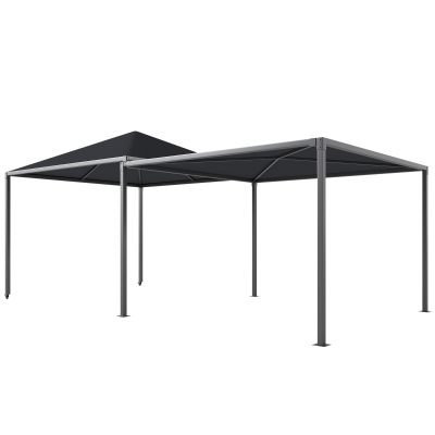 Outsunny Gazebo da Giardino 3x3m Estensibile con Ruote Grigio
