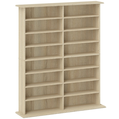 HOMCOM Mobile Libreria a 16 Ripiani per 720 CD in Legno Naturale