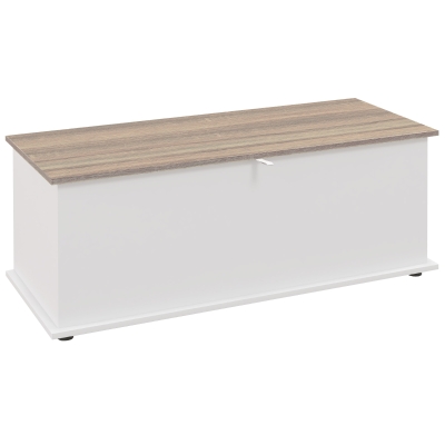 HOMCOM Banc Coffre Bois Blanc 100x40x40cm Entrée Chambre
