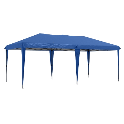 Outsunny Faltpavillon Gartenzelt Partyzelt,  faltbar, wetterbeständig, 5,9 m x 2,95 m x 2, m, Blau