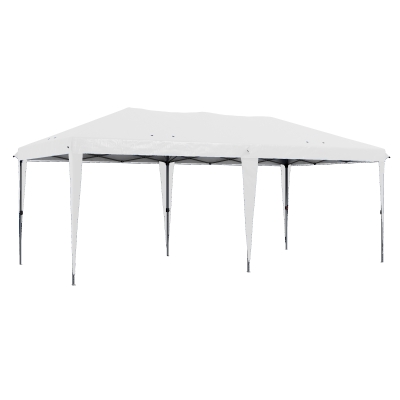 Outsunny Faltpavillon Gartenzelt Partyzelt,  faltbar, wetterbeständig, 5,9 m x 2,95 m x 2, m, Weiß