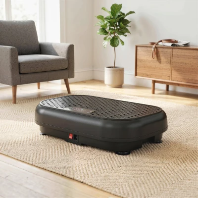 SPORTNOW Plateforme Vibrante 120 Niveaux LED Télécommande Noir