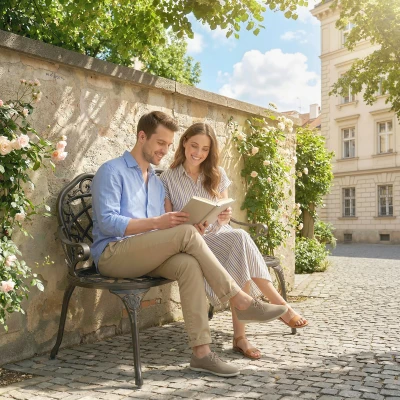 Outsunny Cast Aluminium Garden Bench Bronze