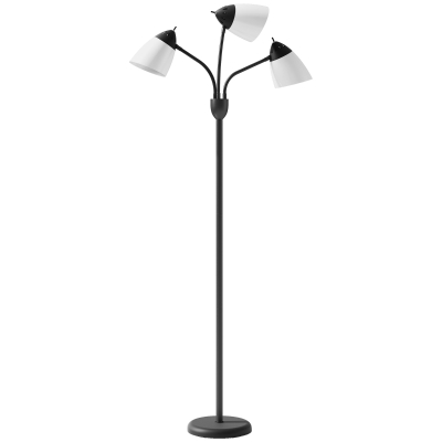 HOMCOM Arc Tree Floor Lamp Adjustable Lights Steel Black