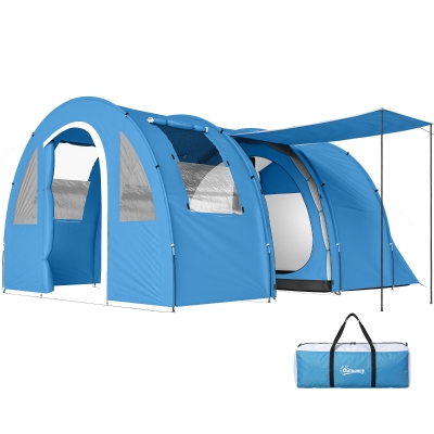 Outsunny 5-6 Man Tunnel Camping Tent with Carry Bag 2000mm