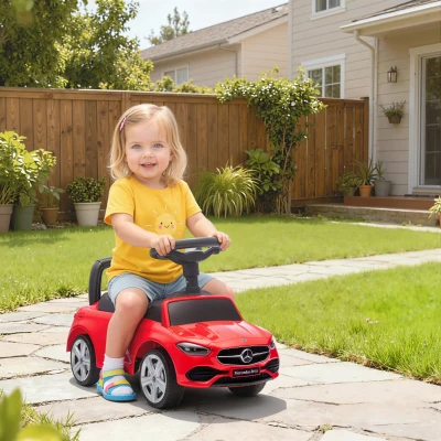 AIYAPLAY Carro Andador para Crianças Mercedes-Benz Classe C com Buzina Volante Sons de Motor e Espaço de Armazenamento 65x28x39 c