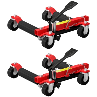 HOMCOM 2 Chariots Voiture 680kg Noir 22,8cm Roues