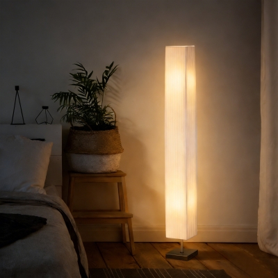 HOMCOM Lampada da terra 14 × 14 × 120cm Bianco