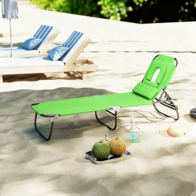 Outsunny Transat Jardin Pliant Lecture Vert