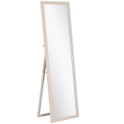 HOMCOM Miroir en Pied 160x50cm Rectangulaire Cadre Blanc