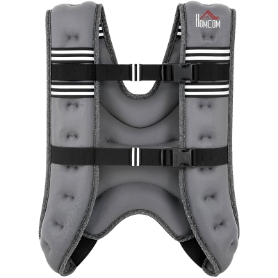 HOMCOM Weighted Vest 10KG Adjustable Strap Reflective Black