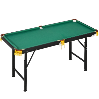 SPORTNOW 2-in-1 Billardtisch, Tischtennisplatte, mit Zubehör, 140x63x80cm, Blau/Grün