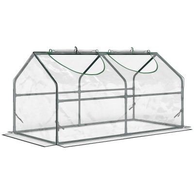 Outsunny kas met raam PVC kas tomatenkas koude kas 119 x 60 x 60 cm transparant