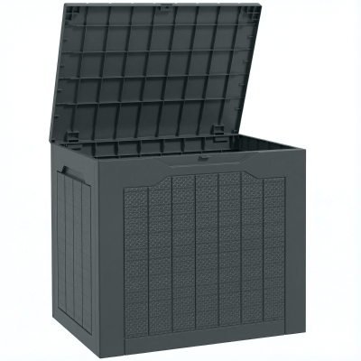 Outsunny Coffre Extérieur 93L Étanche Gris Foncé 56x41x50 cm