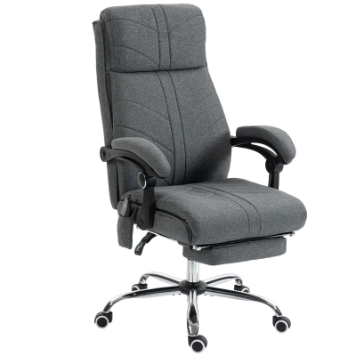 Vinsetto Massage Office Chair with Footrest Heated Grey