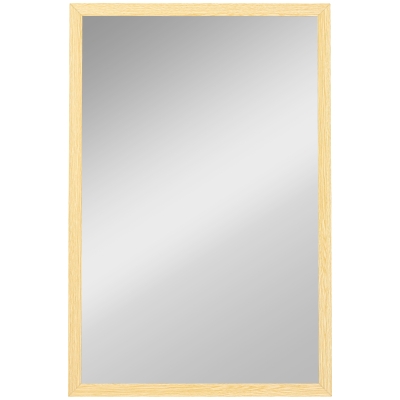 HOMCOM Miroir Mural 60x40cm Cadre Bois Naturel Salle de Bain