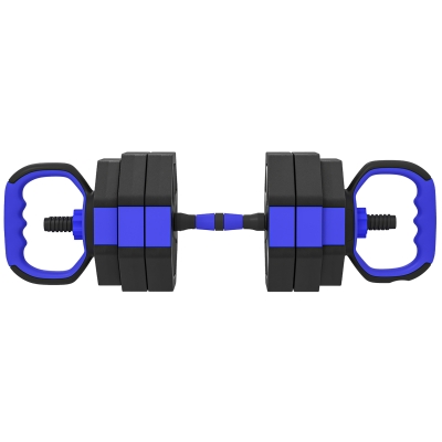 SPORTNOW Set Pesi da Palestra 6 in 1 in Plastica e Sabbia, Blu