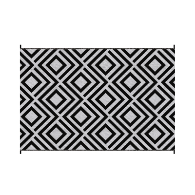 Outsunny Reversible Outdoor Rug 182x274cm Black