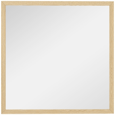 HOMCOM Miroir Mural Carré 50x50cm Cadre Bois Naturel