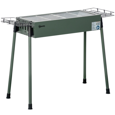 Outsunny houtskoolgrill antislip campinggrill met grillrooster clip grillrooster
