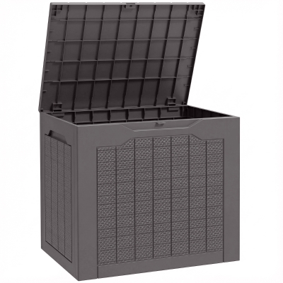 Outsunny Coffre Rangement Extérieur 93L Étanche Marron