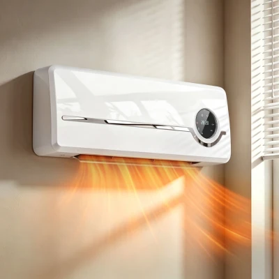 HOMCOM Chauffage Mural Céramique 2000W Thermostat Blanc