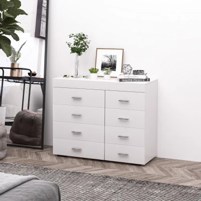 HOMCOM Cassettiera 90cm x 35cm x 73cm Bianco