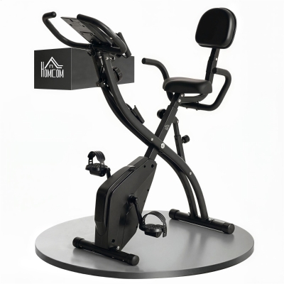 HOMCOM Cyclette pieghevole 105cm x 48cm x 118cm Nero