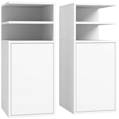 HOMCOM Comodini 25x30x60 cm Bianco