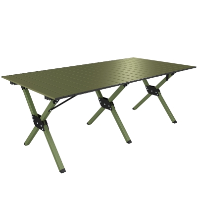 Outsunny Folding Camping Table Metal Frame Green 4ft