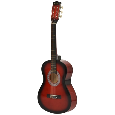 HOMCOM Beginner Acoustic Guitar 36" with Case, Red