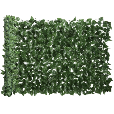 Outsunny Siepe Artificiale Arrotolabile 3x1 m Verde Scuro