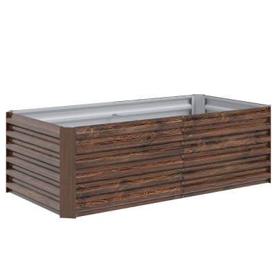 Outsunny Orto Rialzato con Fondo Aperto 180x90x57.5 cm Marrone