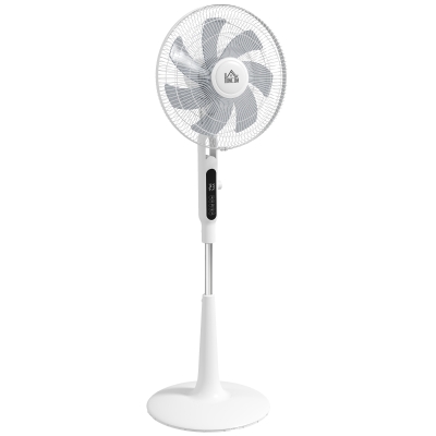 HOMCOM Ventilador de Pie con Mando a Distancia Oscilante 28 Velocidades 3 Modos Temporizador y Función Antimosquitos Blanco