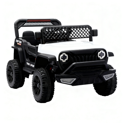 12V Elektro-Kinderauto, Elternfernbedienung und manuellem Fahrmodus, 96x59.2x58 cm, Weiß