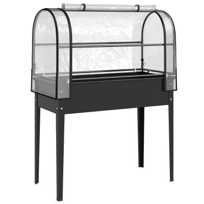Outsunny Letto per Orto Rialzato con Mini Serra e Foro Drenaggio
