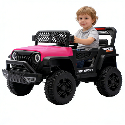 12V Elektro-Kinderauto, Elternfernbedienung und manuellem Fahrmodus, 96x59.2x58 cm, Rosa
