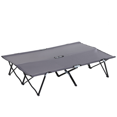 Outsunny Double Camping Cot Bed Grey
