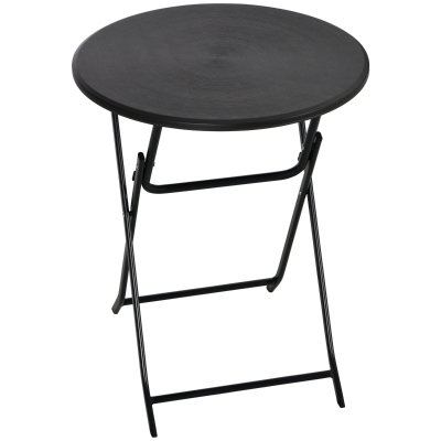 Outsunny Table Basse Ronde Extérieur Ø60cm Acier Gris Foncé