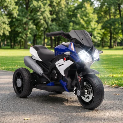 HOMCOM Moto Électrique Enfants 3 Roues 6V Noir avec Lumières
