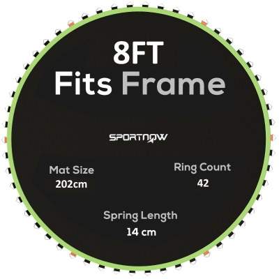 SPORTNOW Trampoline Mat 8ft with 42 V-Hooks Green
